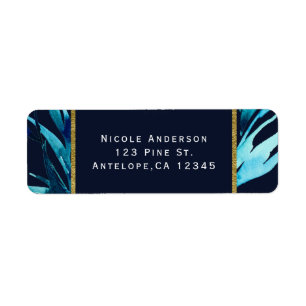 Blue Watercolor Botanical Glam Elegant Wedding