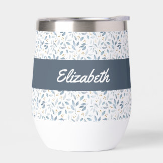 Blue Watercolor Botanical Pattern Name