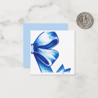 Blue Watercolor Bow Enclosure Card