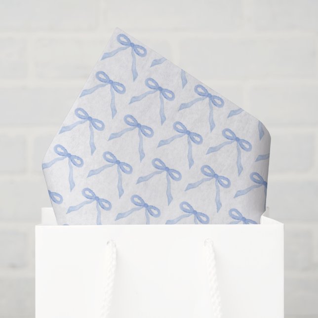 Blue watercolor Bow Tissue Paper (Gift Bag)