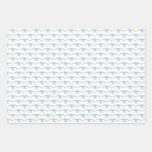 blue watercolor bows wrapping paper