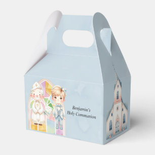 Blue Watercolor Boy 1st. Communion  Favor Box