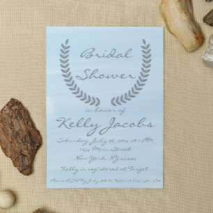 Blue Watercolor Bridal Shower Invitation