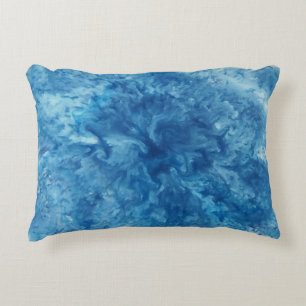 Blue Watercolor Burst Accent Pillow