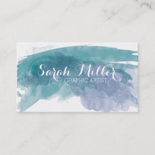 Blue Watercolor Business Card