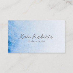 Blue Watercolor business card   minimalist