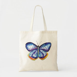 Blue Watercolor Butterfly Art Budget Tote Bag