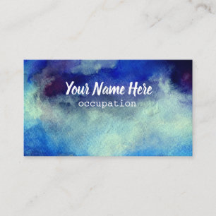 Blue Watercolor Custom  Businesses Card