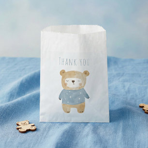 Blue Watercolor cute bear it's a boy Favour Bag