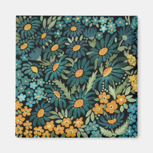 Blue watercolor daisies magnet