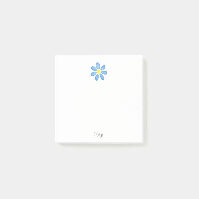 Blue Watercolor Daisy Post-it Notes (Front)