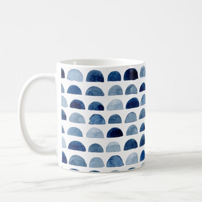 Blue watercolor design classic coffee tea mug (Left)