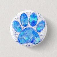 Blue Watercolor Dog Paw Print