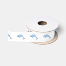 Blue watercolor dolphins