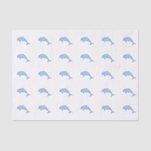 Blue watercolor dolphins tissue paper