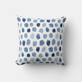 Blue Watercolor Dots Pillow