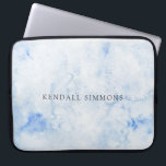Blue Watercolor Elegant Laptop Sleeve<br><div class="desc">Elegant laptop sleeve with your name over a hand painted blue watercolor background.</div>