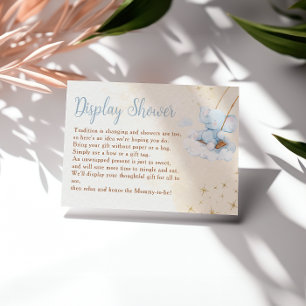 Blue Watercolor Elephant Display Shower Enclosure Card
