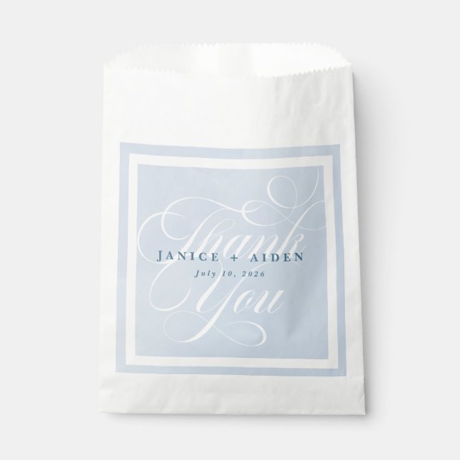 Blue Watercolor Enchanting Cloudscape Wedding Favour Bag (Front)