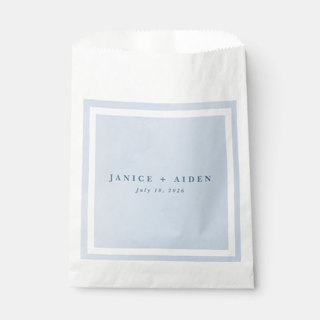 Blue Watercolor Enchanting Cloudscape Wedding Favour Bag (Front)