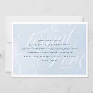 Blue Watercolor Enchanting Cloudscape Wedding Invitation
