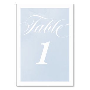 Blue Watercolor Enchanting Cloudscape Wedding  Table Number