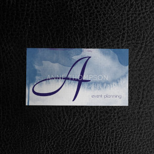 Blue Watercolor Events Custom Profession Business Card