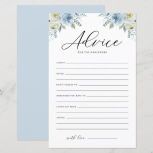 Blue Watercolor Floral Advice for the Newlyweds