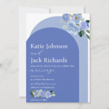 Blue Watercolor Floral Arch Wedding