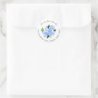 Blue Watercolor Floral Bouquet Return Address