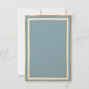 Blue Watercolor Floral Gold Frame Template