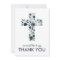 Blue Watercolor Floral Religious Cross