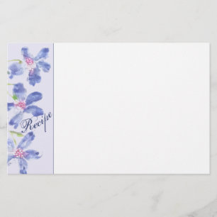 Blue Watercolor Floral Stationery