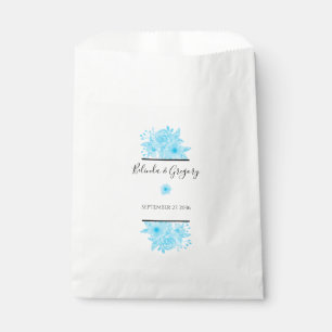 Blue Watercolor Floral Wedding   Favour Bag
