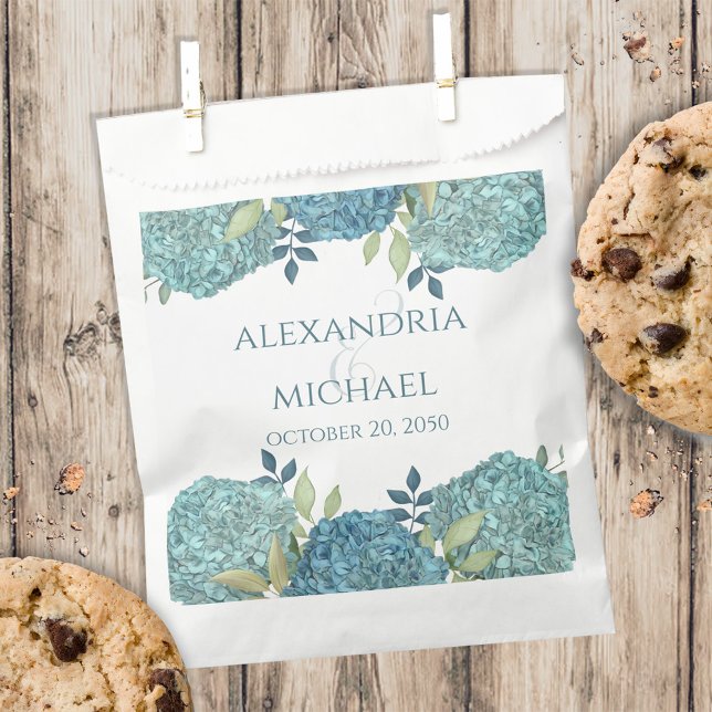 Blue Watercolor Floral Wedding Favour Custom  Favour Bag (Creator Uploaded)