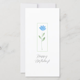 Blue Watercolor Flower Card