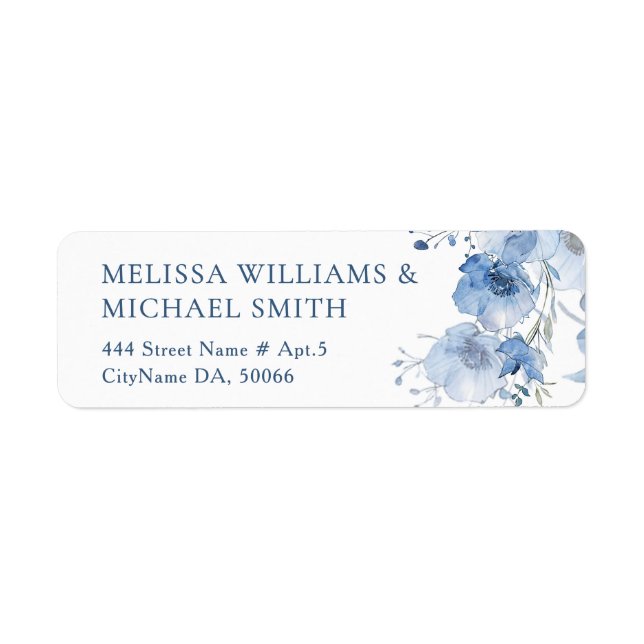 Blue Watercolor Flower |  Wedding (Front)