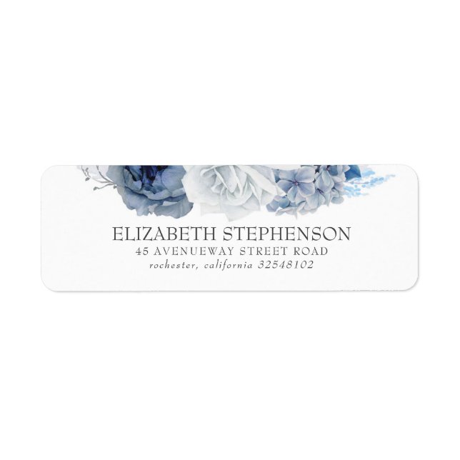 Blue Watercolor Flowers Elegant (Front)