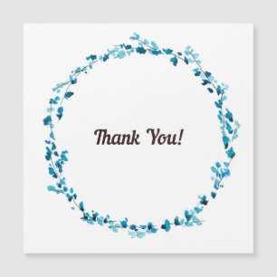 Blue watercolor flowers wreath