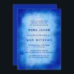 Blue Watercolor Frame Custom Bar Bat Mitzvah Invitation<br><div class="desc">Perfect card to announce a bat mitzvah, bar mitzvah or other Jewish celebration! Hand made watercolor art for you on the front side! FULLY CUSTOMIZABLE! Click on “Personalize” above to edit the text. Click "edit using design tool" to adjust the fonts, colours and placements and to delete the back side...</div>