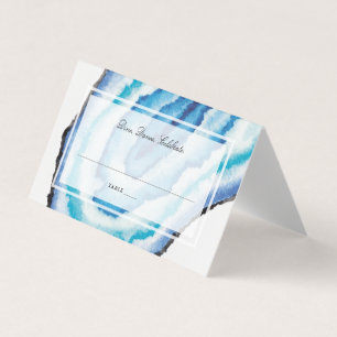 Blue Watercolor Geodes Rock Wedding