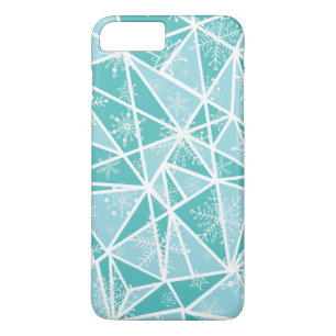 Blue Watercolor Geometric Snowflakes Pattern Case-Mate iPhone Case
