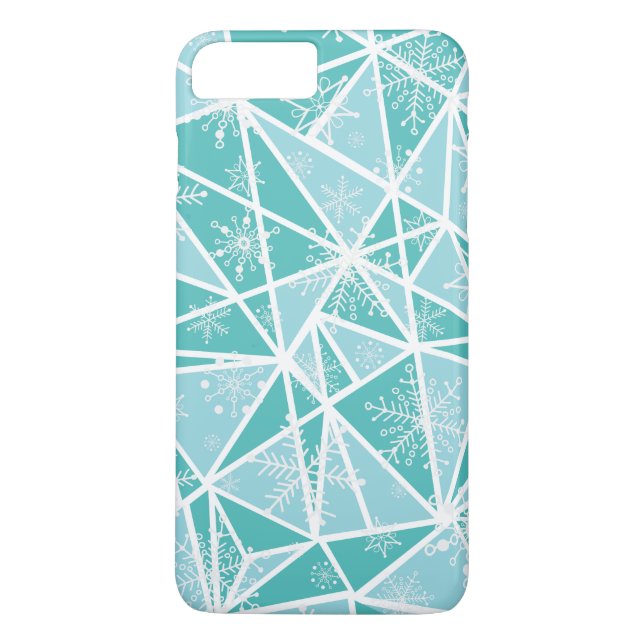 Blue Watercolor Geometric Snowflakes Pattern Case-Mate iPhone Case (Back)