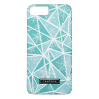 Blue Watercolor Geometric Snowflakes Pattern II