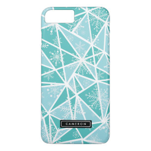 Blue Watercolor Geometric Snowflakes Pattern II Case-Mate iPhone Case