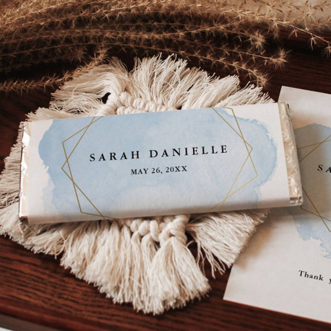 Blue Watercolor Gold Frame Candy Bar Wrapper (Creator Uploaded)