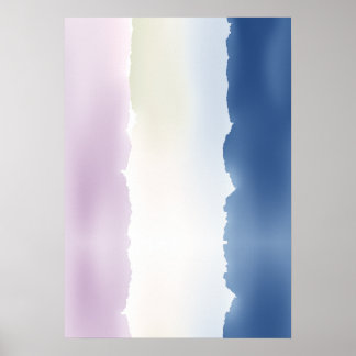 Blue Watercolor Gradient Abstract Pattern Poster