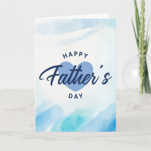 Blue Watercolor Happy Father’s Day Minimalist Card