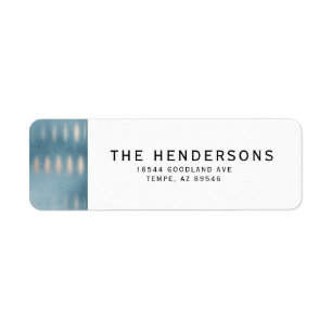 Blue Watercolor Holiday Return Address Label