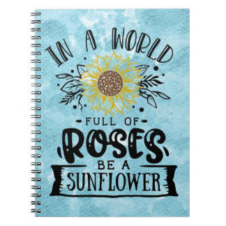 Blue watercolor inspirational notebook
